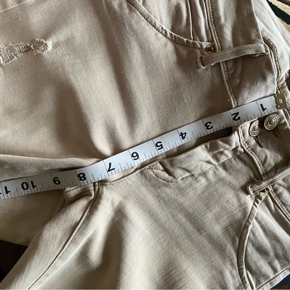 Hudson Collin Skinny Jeans distressed khaki ecru jeans Size 26 - Picture 8 of 8